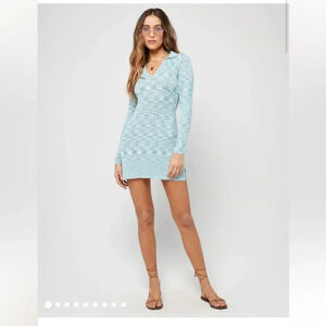 👗🌊 L*Space‎ Aria Ribbed Knit Long Sleeve Mini Dress NWT Size Small 🌊👗